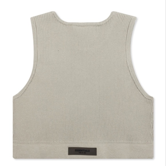 Fear of God ESSENTIALS SS23 knit rib sport tank crop top sports bra | M in Seal - Picture 2 of 11